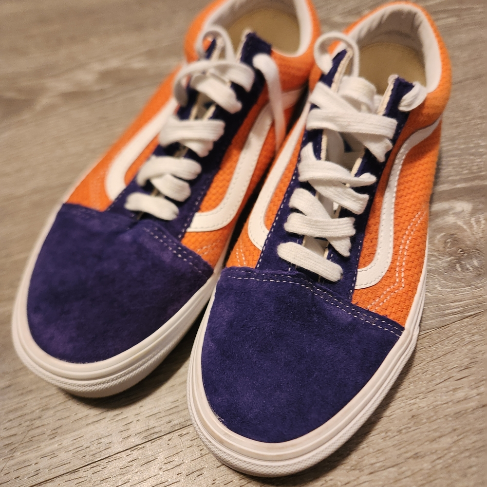 Vans Old Skool Orange & Blue Sneakers Women's Size 9.5 Streetwear Skate Shoes - Picture 10 of 16